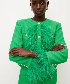 Best reviews of ⌛ Karen Millen Boucle Feather Collarless Jacket 😍