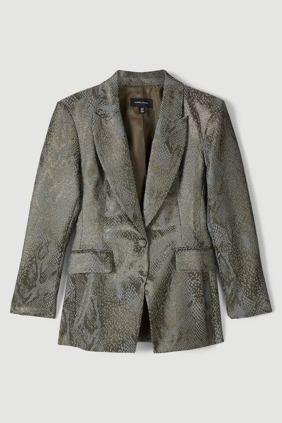 Cheap 🌟 Karen Millen Jacquard Statement Single Breasted Tailored Jacket 🛒 - Image 4