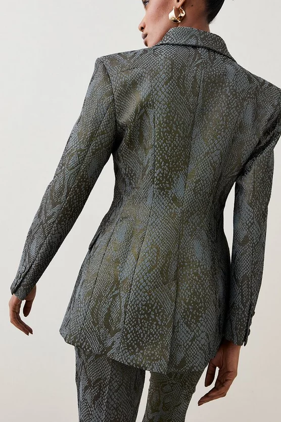 Cheap 🌟 Karen Millen Jacquard Statement Single Breasted Tailored Jacket 🛒 - Image 5