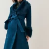 Top 10 🛒 Karen Millen Petite Shearling Wrap Belted 🧥 Coat 🤩