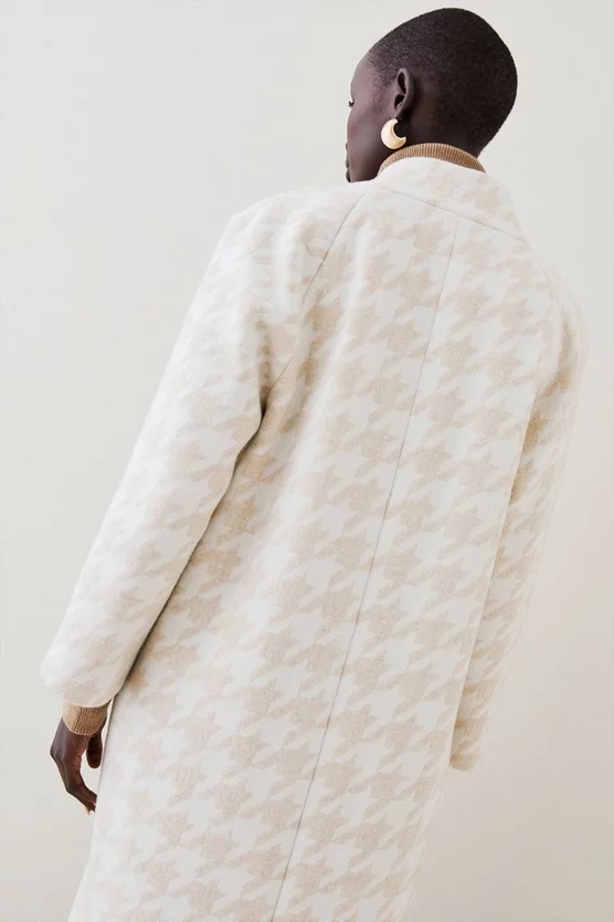 Brand new ๐ Karen Millen Italian Wool Cashmere Over Size ๐ Dogtooth ๐งฅ Coat ๐ฅ - Image 5