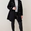 Cheap ⭐ Karen Millen Plus Size Italian Virgin Wool Double Military Midi 🧥 Coat ✔️