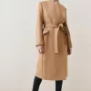 Discount 🥰 Karen Millen Petite Italian Virgin Wool Notch Neck 🧥 Coat 🥰